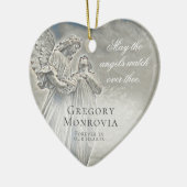 Custom Memorial Angels die over kijkt Keramisch Ornament (Links)