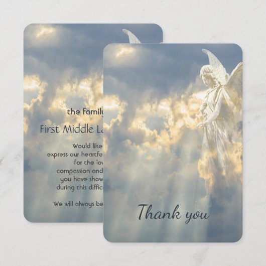 Custom Memorial Bedankt Kaart (Voorkant / Achterkant)