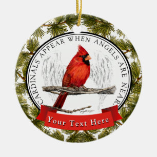Custom Memorial Cardinand and Angels Keramisch Ornament