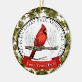 Custom Memorial Cardinand and Angels Keramisch Ornament (Links)