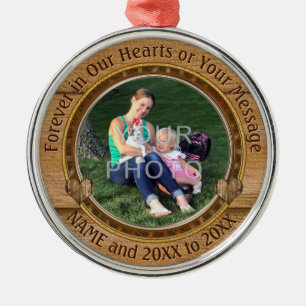 Custom Memorial Christmas Ornaments with Picture Metalen Ornament