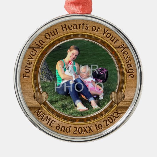 Custom Memorial Christmas Ornaments with Picture Metalen Ornament (Voorkant)
