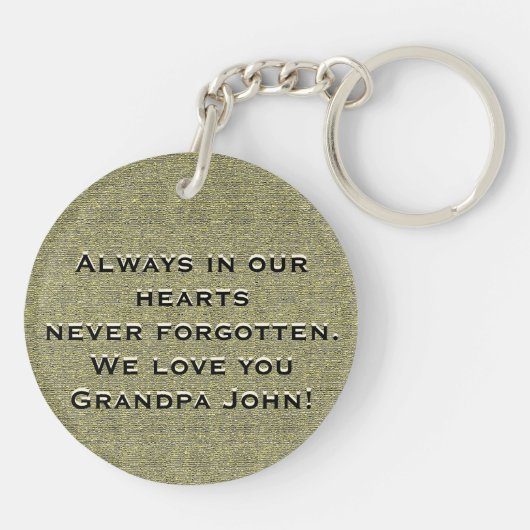 Custom Memorial  Gold Kijk Sleutelhanger (Achterkant)