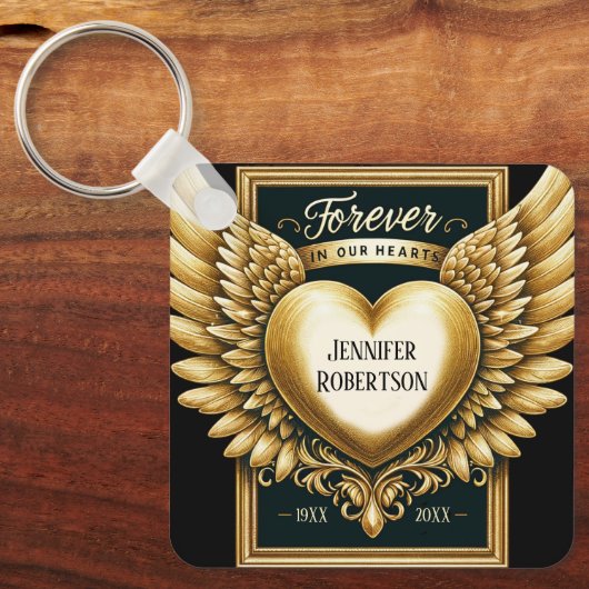 Custom Memorial Heart Sleutelhanger (Voorkant)