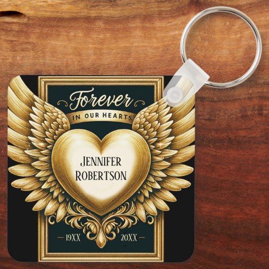 Custom Memorial Heart Sleutelhanger (Achterkant)