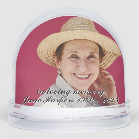 Custom Memorial Keepsake Remembrance Sneeuwbol (Voorkant)