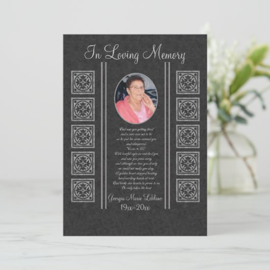 Custom Memorial Keepsakes Aankondiging (Staand voorkant)
