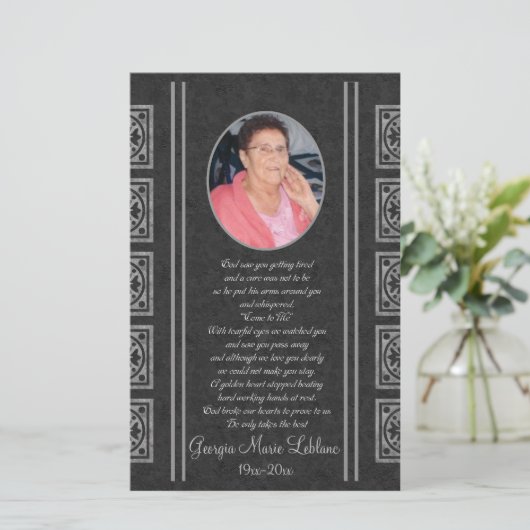 Custom Memorial Keepsakes Briefpapier (Staand voorkant)