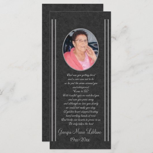 Custom Memorial Keepsakes Funeral Kaarten (Voorkant / Achterkant)