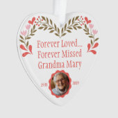 Custom Memorial Kerst Ornament met Foto (voorkant)
