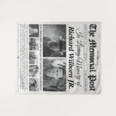 Custom Memorial Krant Achtergrond met Foto's Wandkleed (Voorkant (horizontaal))