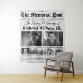 Custom Memorial Krant Achtergrond met Foto's Wandkleed (In situ)
