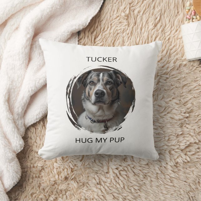Custom Memorial Pet Pillow Hug My Pup Dog Gift Kussen (Deken)