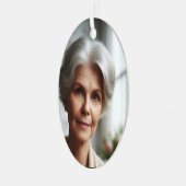 Custom Memorial Photo Name Date Arabic Bible Verse Metalen Ornament (Voorkant links)