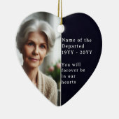 Custom Memorial Photo Psalm 23 Bible Remembrance Keramisch Ornament (Rechts)