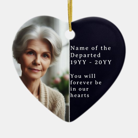 Custom Memorial Photo Psalm 23 Bible Remembrance Keramisch Ornament (Voorkant)