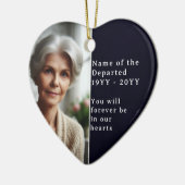 Custom Memorial Photo Psalm 23 Bible Remembrance Keramisch Ornament (Links)