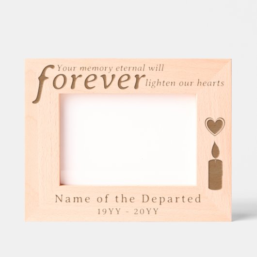 Custom Memorial Remembrance Candle with Hearts  Gegraveerde Lijstjes (Voorkant)