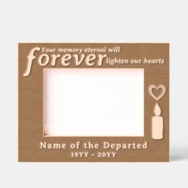 Custom Memorial Remembrance Hearts and Candle Gegraveerde Lijstjes