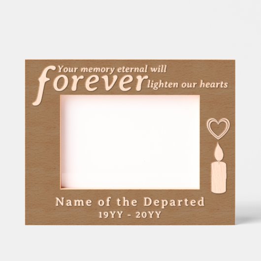 Custom Memorial Remembrance Hearts and Candle Gegraveerde Lijstjes (Voorkant)