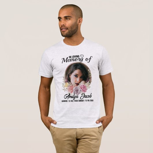 Custom Memorial Rest in Peace T-shirt | personalis (Voorkant volledig)