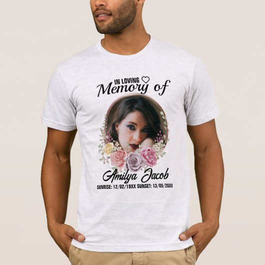 Custom Memorial Rest in Peace T-shirt | personalis (Voorkant)