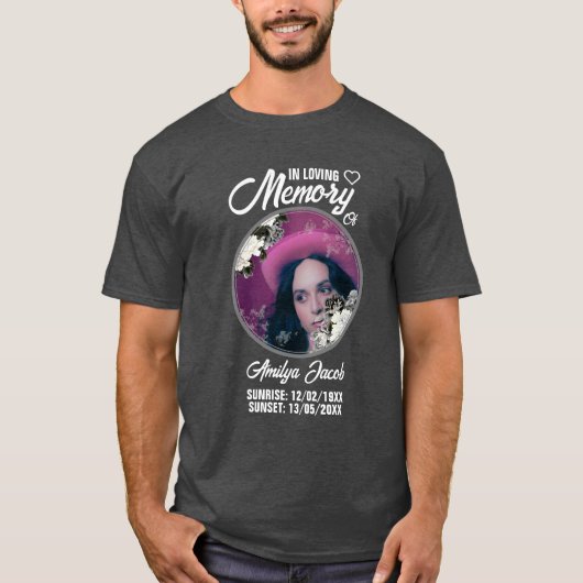 Custom Memorial Rest in Peace T-shirt | personalis (Voorkant)