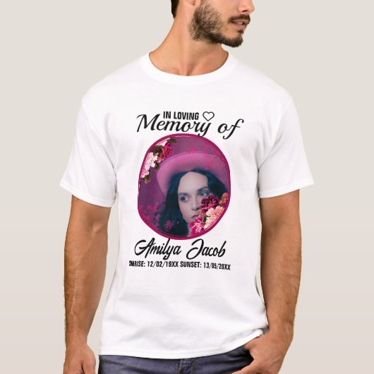 Custom Memorial Rest in Peace T-shirt | personalis (Voorkant)