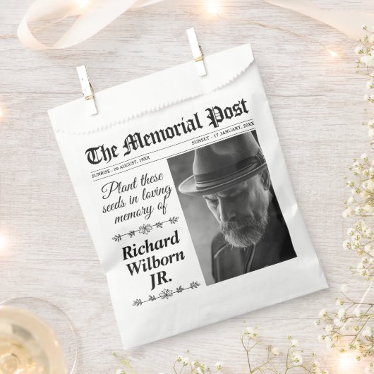 Custom Memorial Seeds Packet Funeral Funeral  Bedankzakje (Geknipt)
