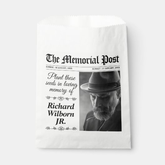 Custom Memorial Seeds Packet Funeral Funeral  Bedankzakje (Voorkant)