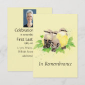 Custom Memorial Service Beauful Bird Family Kaart (Voorkant / Achterkant)