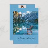 Custom Memorial Service Beauful Mountain Lake Kaart (Voorkant / Achterkant)