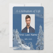 Custom Memorial Service Beauful Mountain Skiing Kaart (Voorkant)