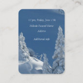 Custom Memorial Service Beauful Mountain Skiing Visitekaartje (Achterkant)