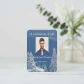 Custom Memorial Service Beauful Mountain Skiing Visitekaartje (Staand voorkant)