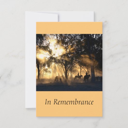 Custom Memorial Service Beauful Sunshine Horses Kaart (Voorkant)