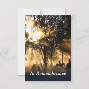 Custom Memorial Service Beauful Sunshine Horses Kaart