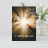 Custom Memorial Service Beauful Sunshine Invitat Kaart (Staand voorkant)