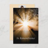 Custom Memorial Service Beauful Sunshine Invitat Kaart (Voorkant / Achterkant)