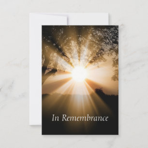Custom Memorial Service Beauful Sunshine Invitat Kaart