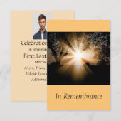 Custom Memorial Service Beauful Sunshine Kaart (Voorkant / Achterkant)