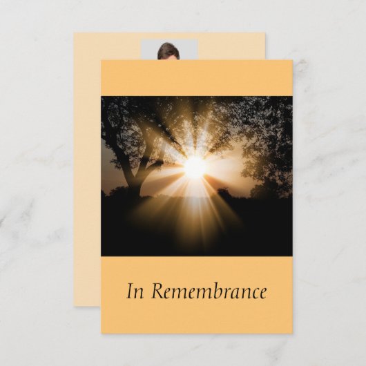 Custom Memorial Service Beauful Sunshine Kaart (Voorkant / Achterkant)
