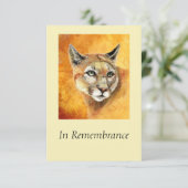 Custom Memorial Service Cougar Puma Cat Kaart (Staand voorkant)