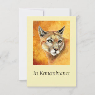 Custom Memorial Service Cougar Puma Cat Kaart