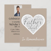 Custom Memorial Service for Father Kaart (Voorkant / Achterkant)