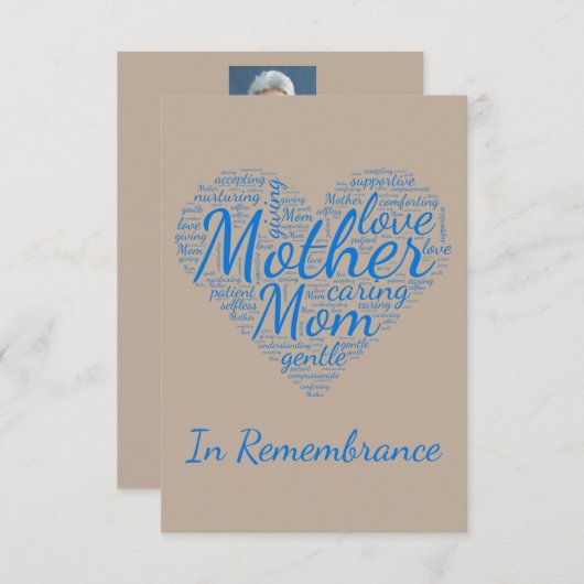 Custom Memorial Service for Moeder Ma Kaart (Voorkant / Achterkant)