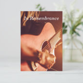 Custom Memorial Service Guitar Player Music Invita Kaart (Staand voorkant)