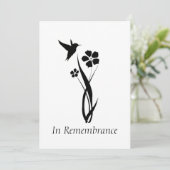 Custom Memorial Service Hummingbird Garden Flower Kaart (Staand voorkant)