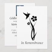 Custom Memorial Service Hummingbird Garden Flower Kaart (Voorkant / Achterkant)