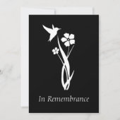 Custom Memorial Service Hummingbird Garden Flower Kaart (Voorkant)